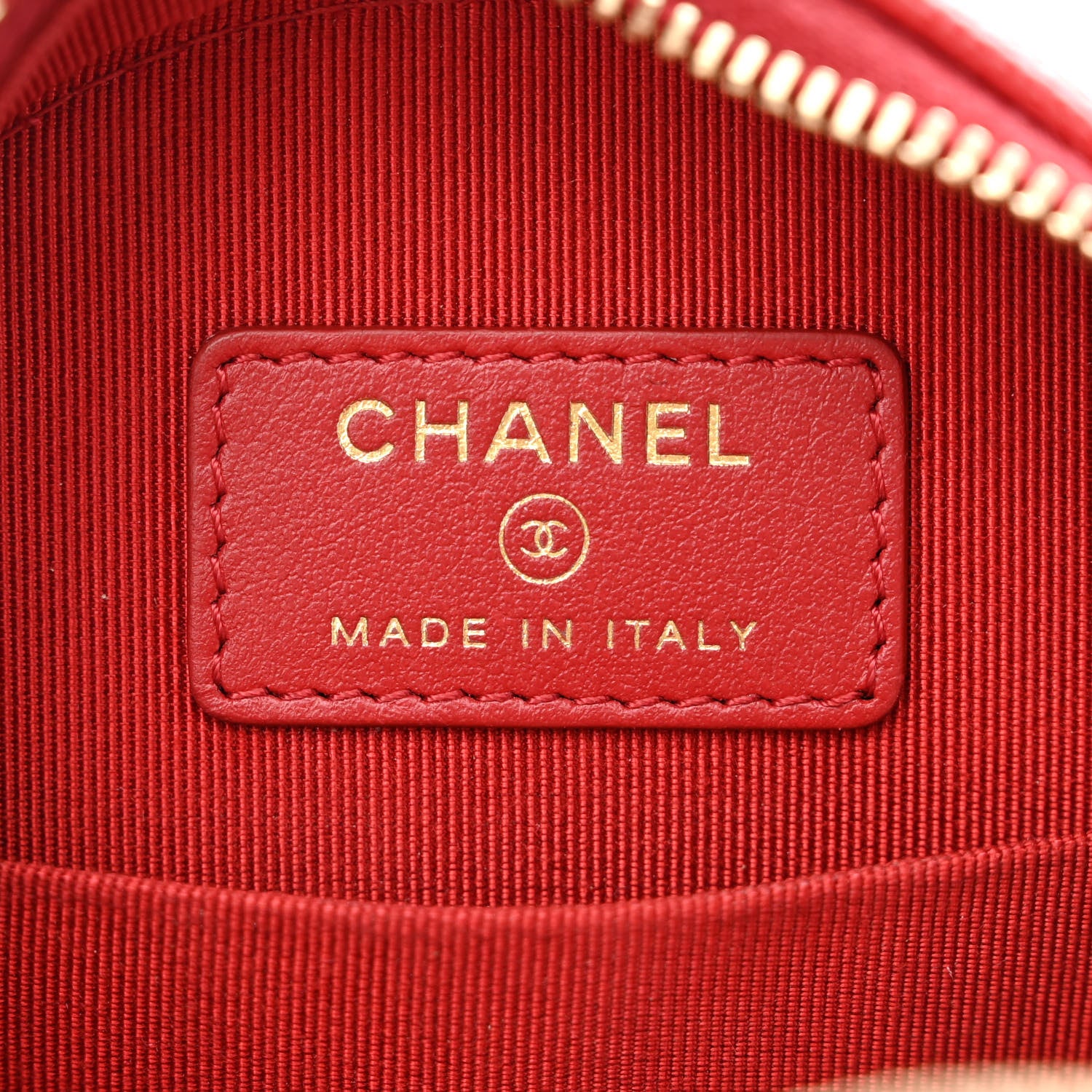 Chanel Caviar Quilted Round Clutch With Chain Red 6 of 12