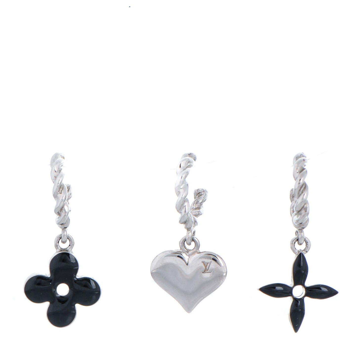 Sweet Monogram Earrings Black