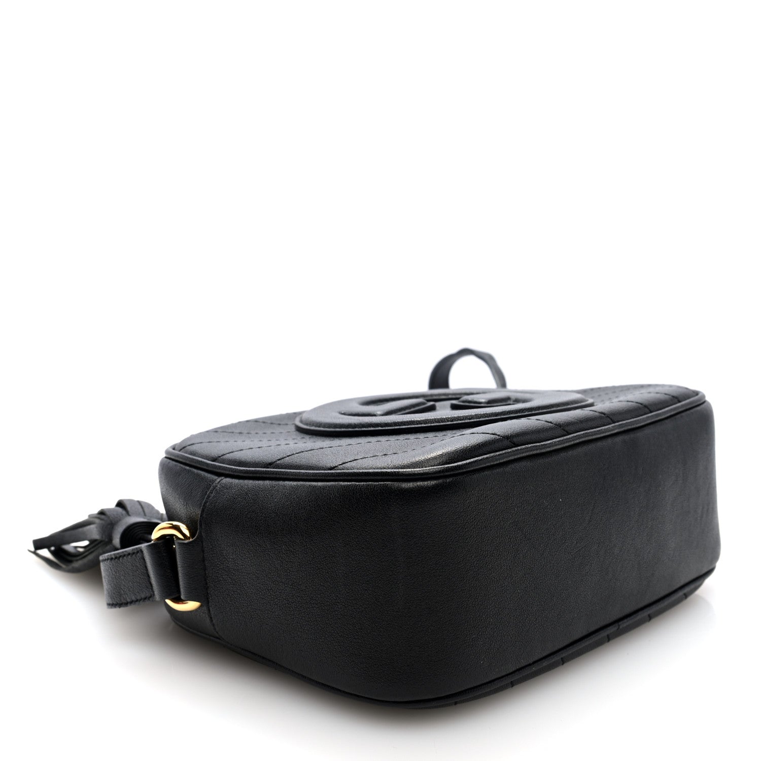 Gucci Sakai Be Green Calfskin Diagonal Stitched Small Blondie Shoulder Bag Black 4 of 9