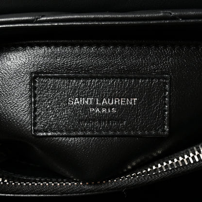 Saint Laurent Calfskin Y Quilted Monogram Small Loulou Chain Satchel Black 6 of 9