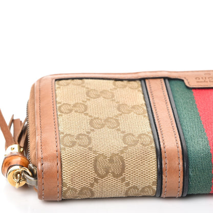 Gucci Monogram Web Rania Zip Around Wallet Khaki 9 of 12