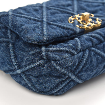 Chanel Denim Quilted 19 Belt Bag Blue 10 of 11