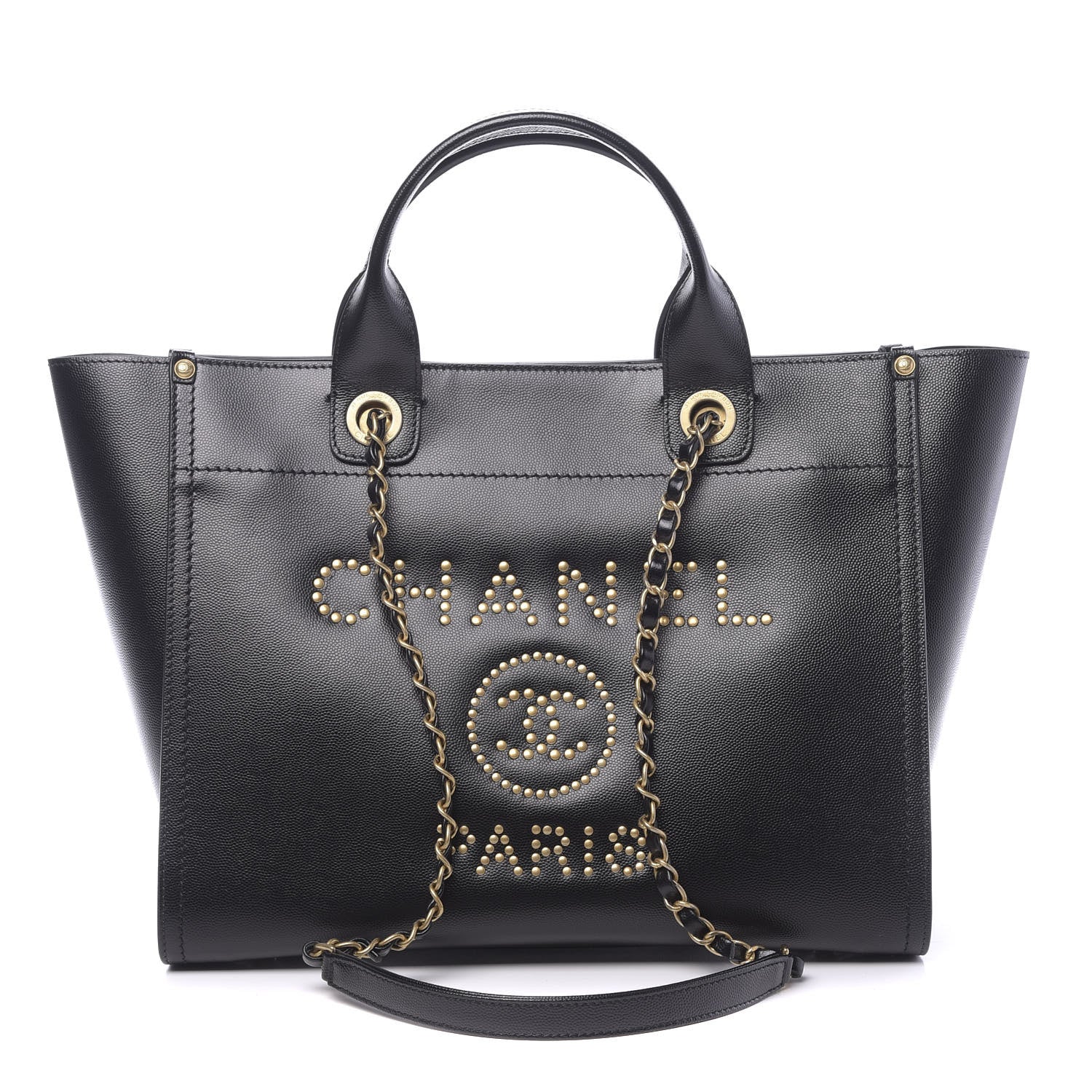 Chanel Caviar Small Studded Deauville Tote Black 1 of 11