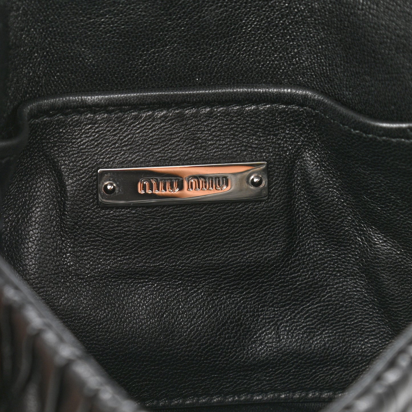 Nappa Matelasse Crystal Chain Crossbody Black