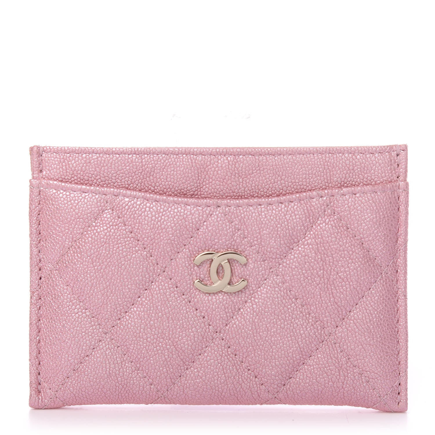 Chanel Iridescent Caviar Quilted Card Holder Rose Pink 1 of 8