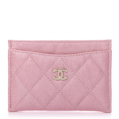Chanel Iridescent Caviar Quilted Card Holder Rose Pink 1 of 8