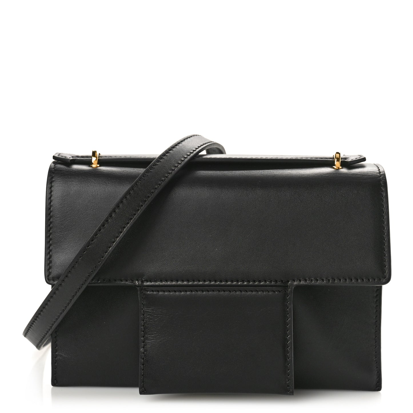 Palmellato Calfskin Hidden TF Top Handle Black