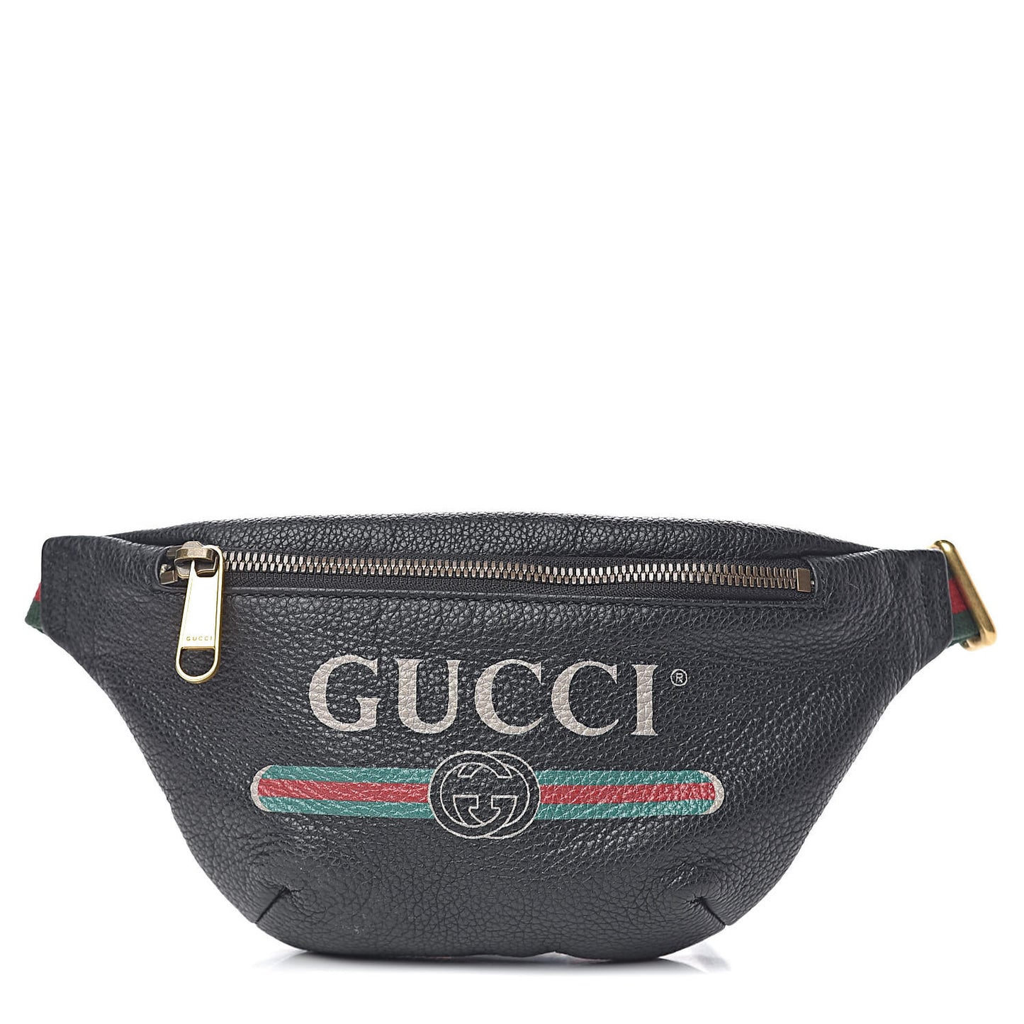 Grained Calfskin Small Logo Belt Bag Black