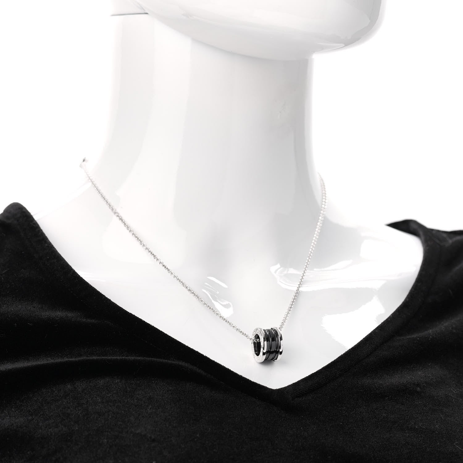 Bulgari Sterling Silver Ceramic Save The Children Pendant Necklace 2 of 9