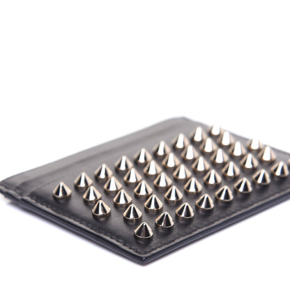 Christian Louboutin Calfskin Paris Spikes Kios Card Holder Black 5 of 8