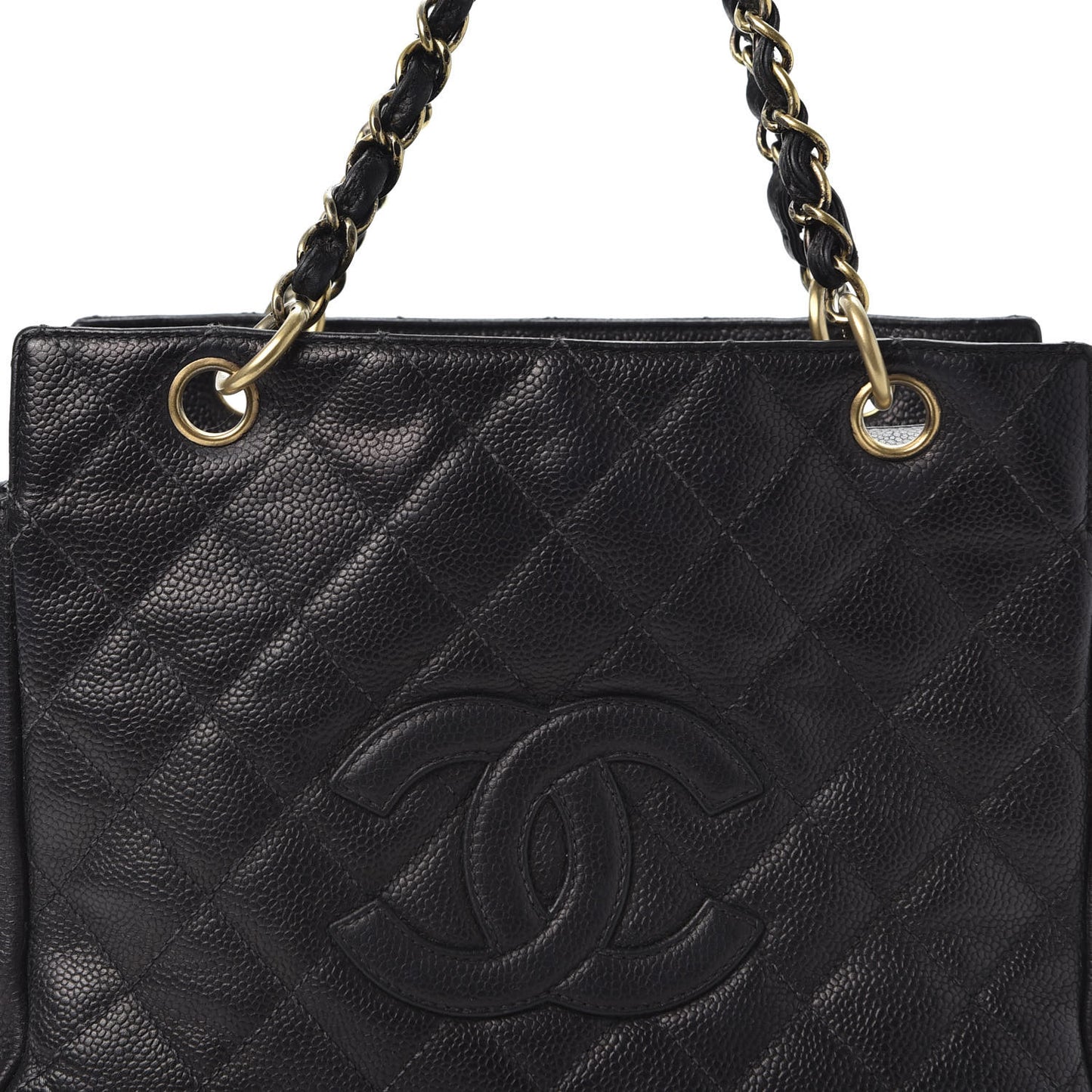 Caviar Quilted Petit Timeless Tote PTT Black