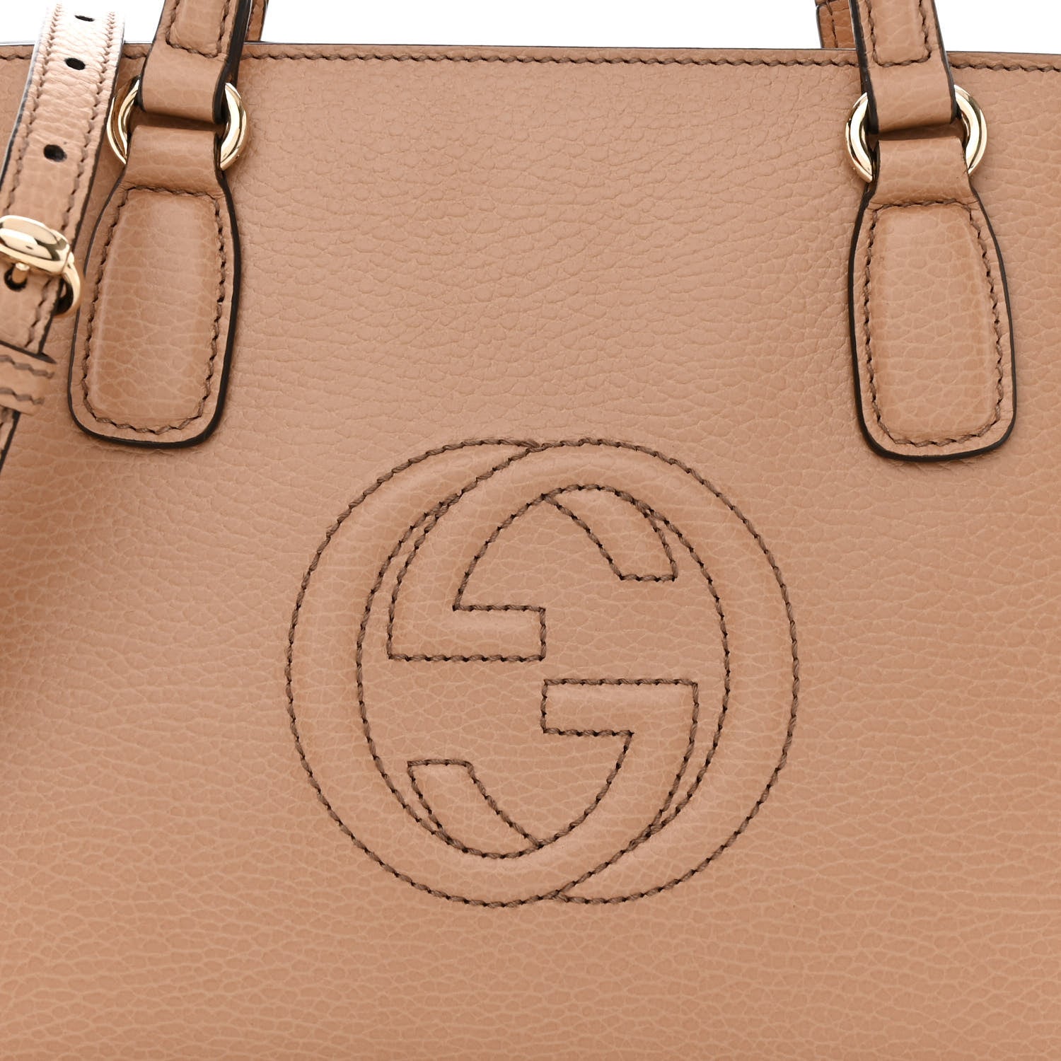 Gucci Dollar Calfskin Medium Soho Top Handle Satchel Camelia 8 of 10