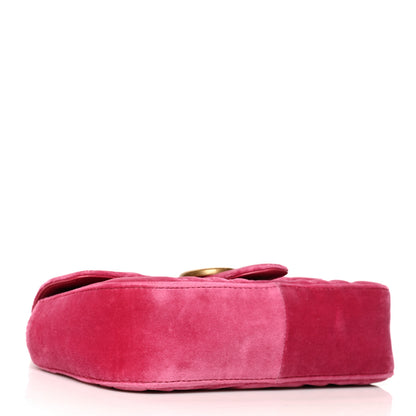 Gucci Velvet Matelasse Mini GG Marmont Shoulder Bag Light Raspberry Rose 4 of 10