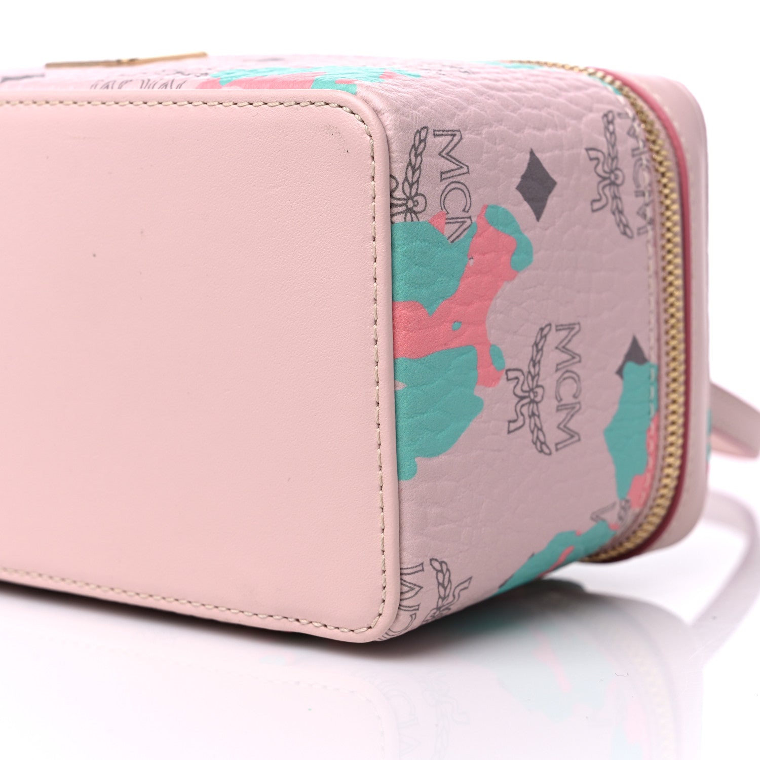 MCM Visetos Floral Leopard Vanity Case Pink 8 of 9