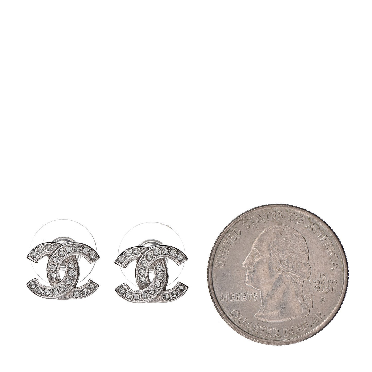 Crystal Mini Timeless CC Earrings Silver