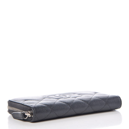 Chanel Metallic Caviar Quilted Medium Maxi CC Zip Around Wallet Black 4 of 9