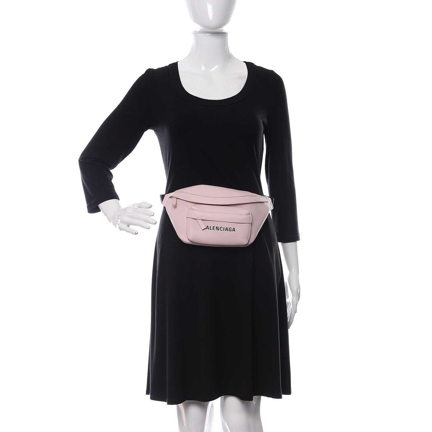 Balenciaga Smooth Double Calfskin Logo Everyday Beltpack XS Light Rose Black 2 of 9
