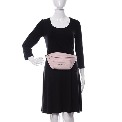 Balenciaga Smooth Double Calfskin Logo Everyday Beltpack XS Light Rose Black 2 of 9