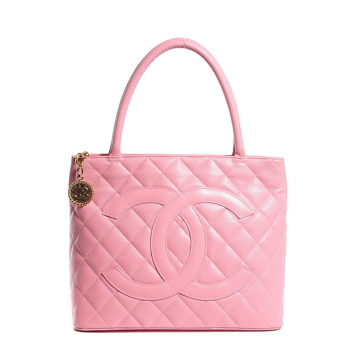 Caviar Quilted Medallion Tote Light Pink