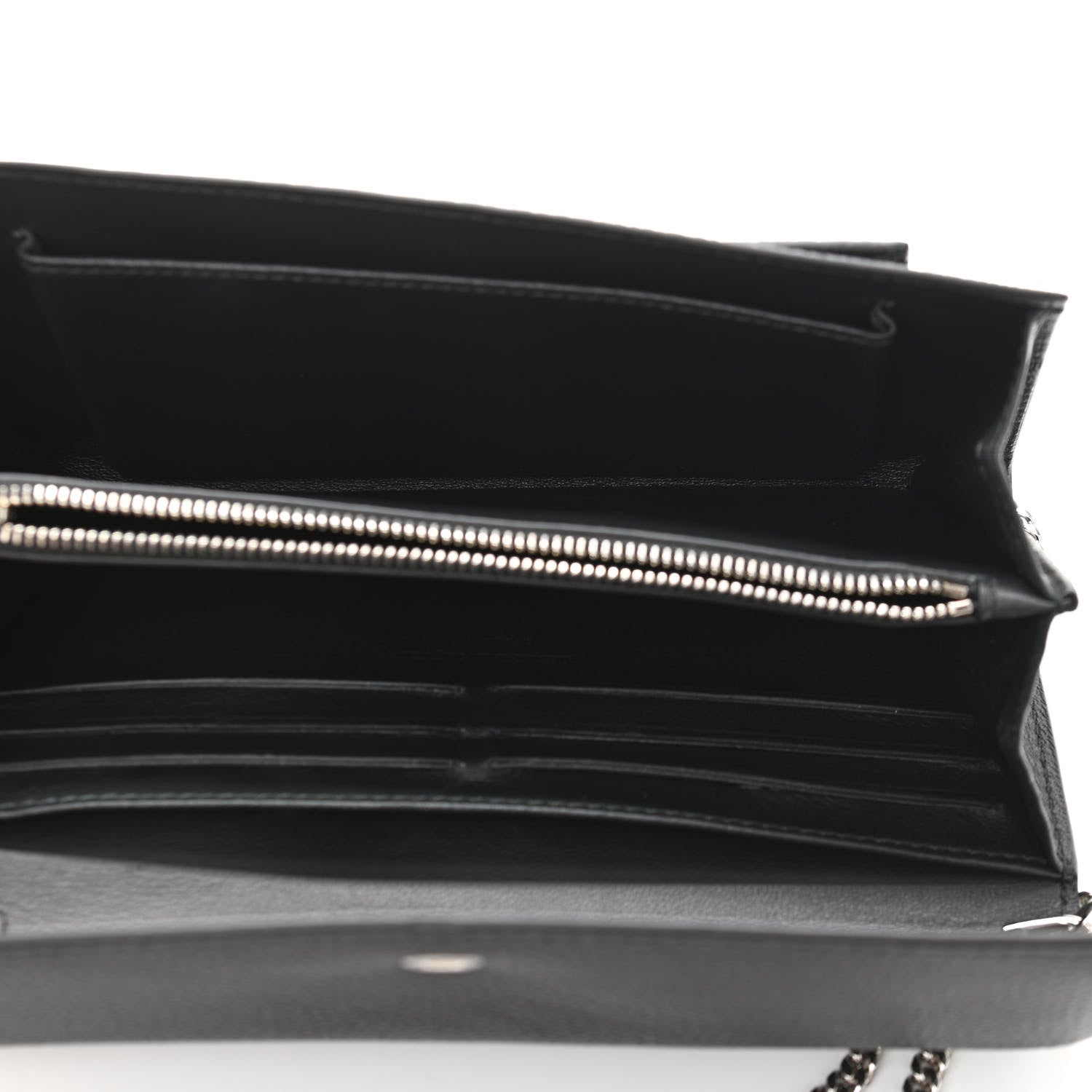 Alexander McQueen Pebbled Calfskin Skull Wallet on Chain Black 5 of 11