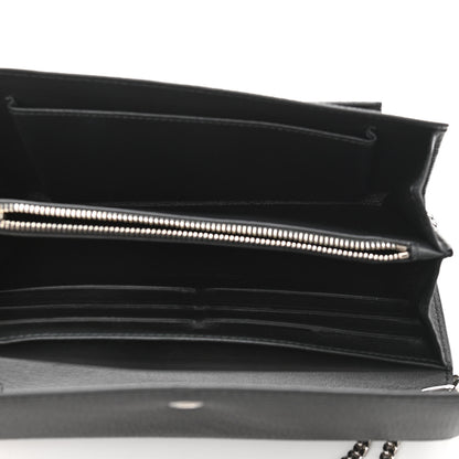 Alexander McQueen Pebbled Calfskin Skull Wallet on Chain Black 5 of 11