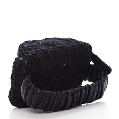 Chanel Tweed Lambskin Quilted Arm Coin Purse Black 3 of 10