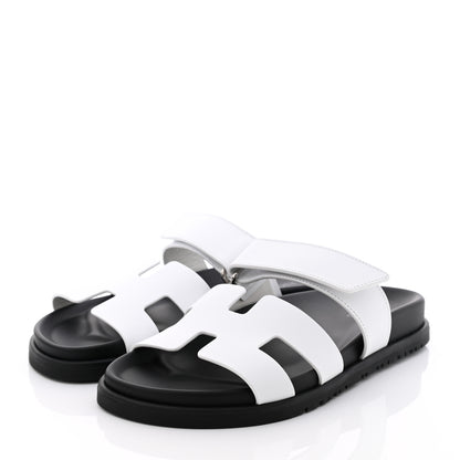 Hermes Calfskin Womens Chypre Sandals 36 White 3 of 9