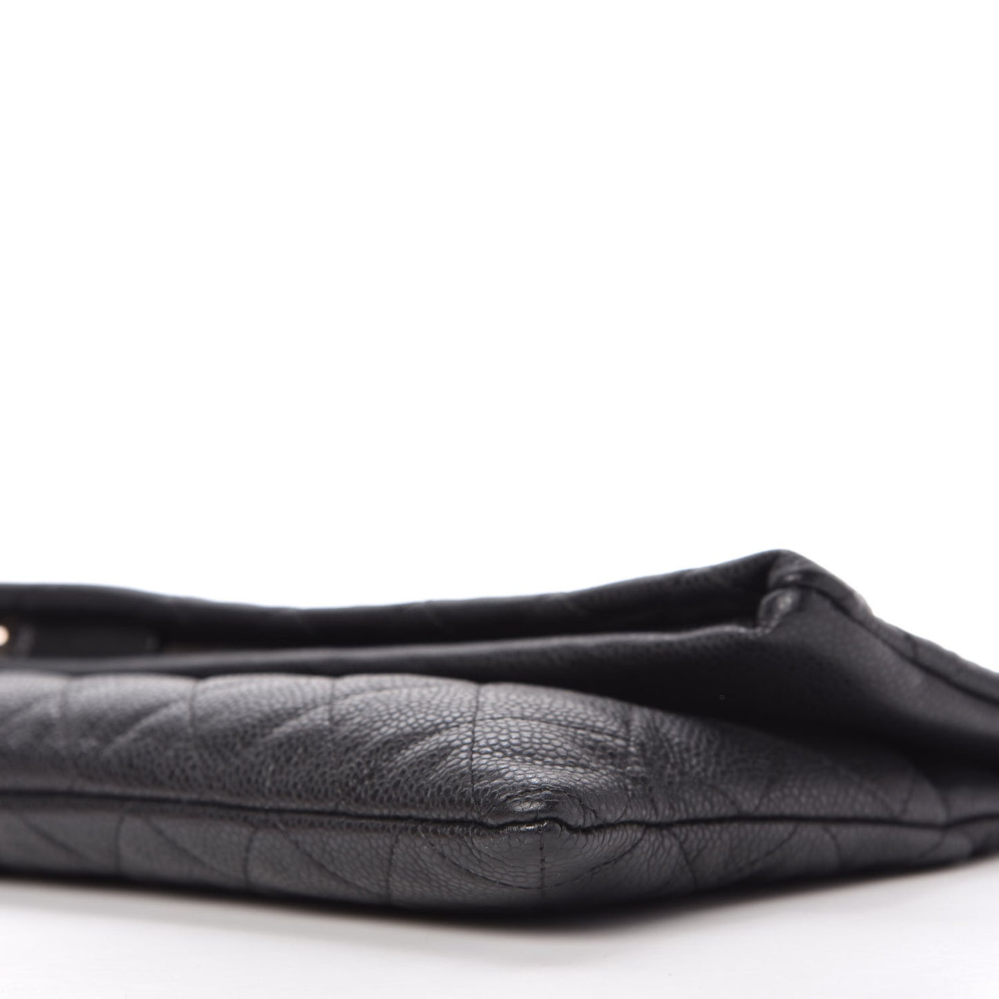 Caviar Quilted CC Beauty Clutch Black