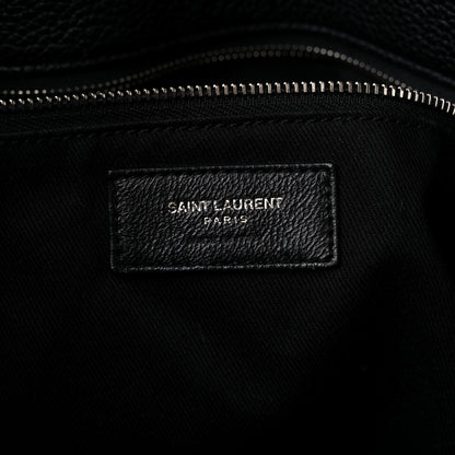Saint Laurent Grained Calfskin Medium Souple Sac De Jour Duffle Black 10 of 33