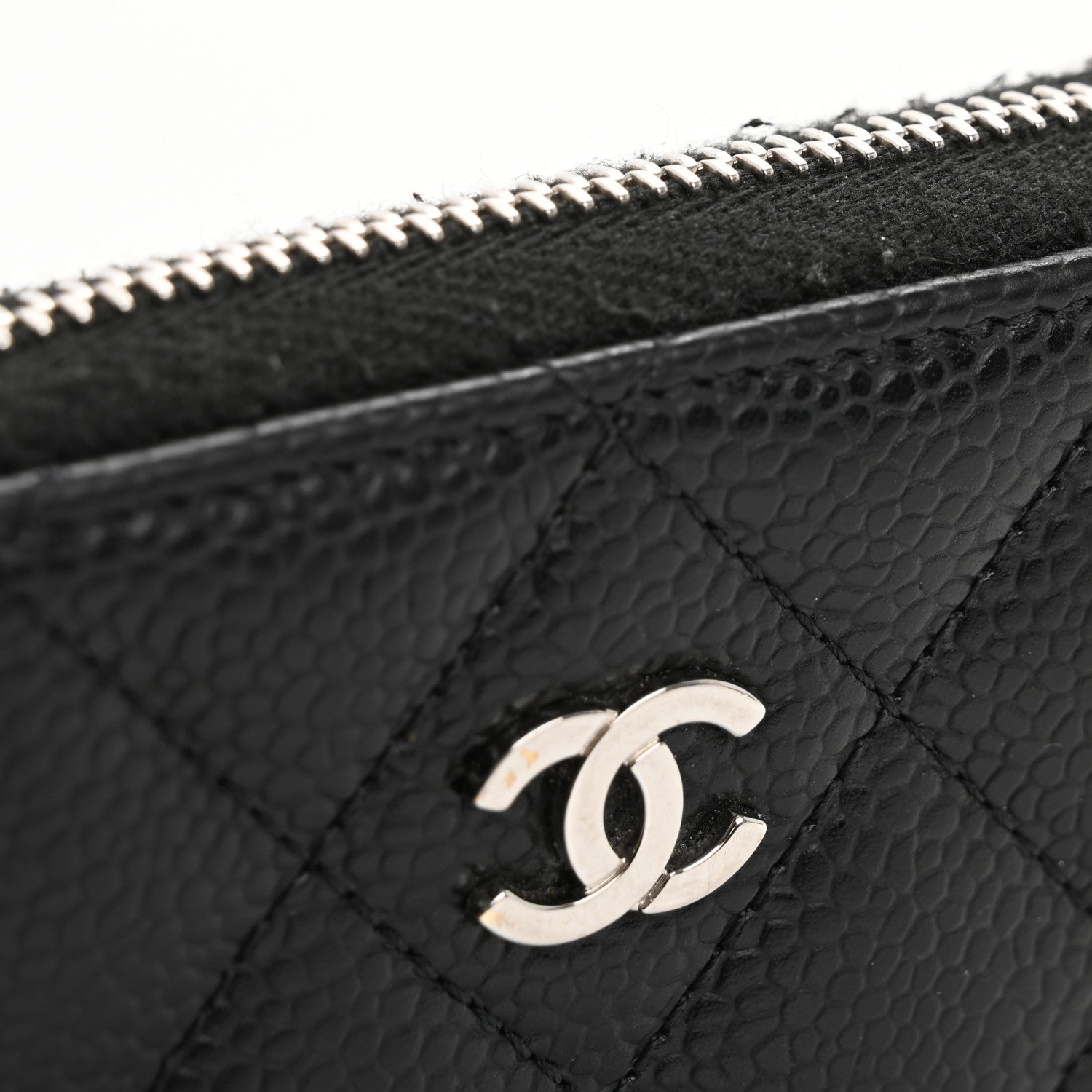 Chanel Caviar Quilted Zip Coin Purse Black 11 of 12