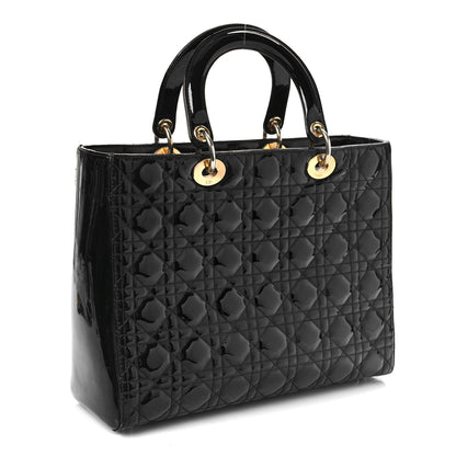 Christian Dior Patent Cannage Large Lady Dior Black 3 of 11