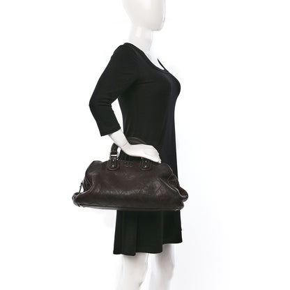 Chanel Caviar Quilted Bowler Tote Brown 2 of 15