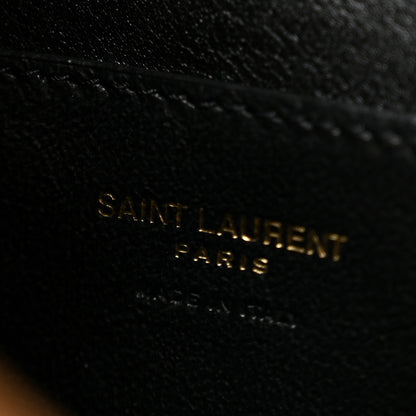 Saint Laurent Supple Lambskin Small Cassandre Chain Pouch Dark Cork 5 of 10