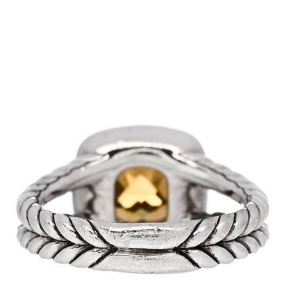 David Yurman Sterling Silver Diamond Citrine 7mm Petite Albion Ring 52 6 4 of 5