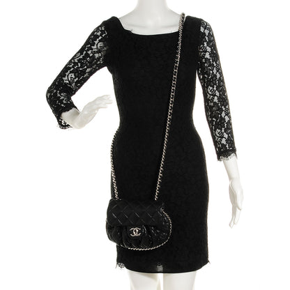 Chanel Washed Lambskin Chain Around Mini Flap Black 2 of 7