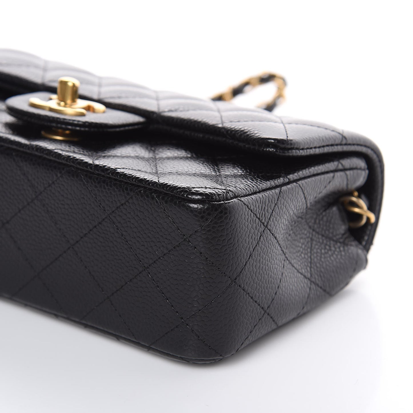 Caviar Quilted Mini Rectangular Flap Black