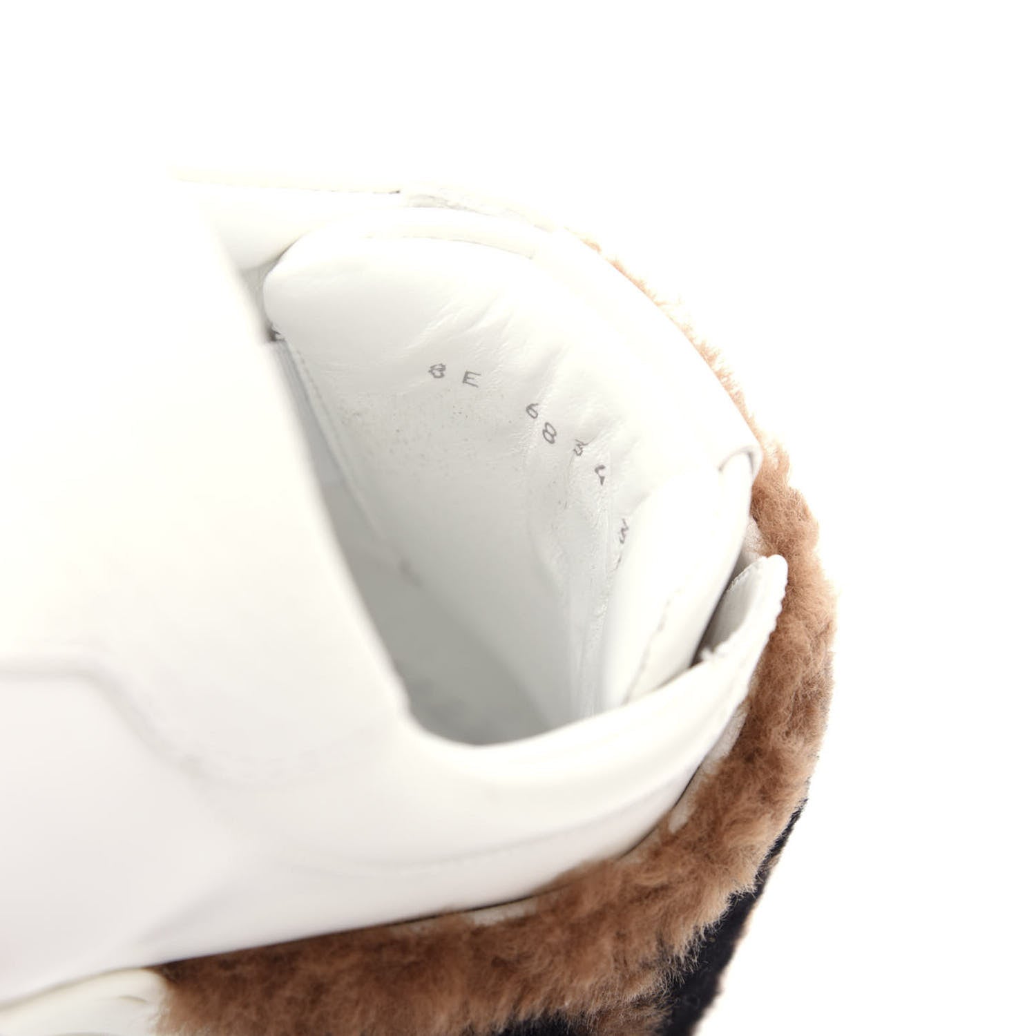 Fendi Vitello Shearling FF Velcro Slip On Sneakers 36 White 10 of 10