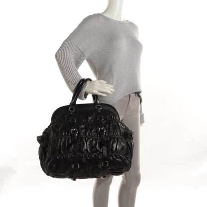 Prada Nappa Gaufre Framed Tote Nero Black 2 of 8