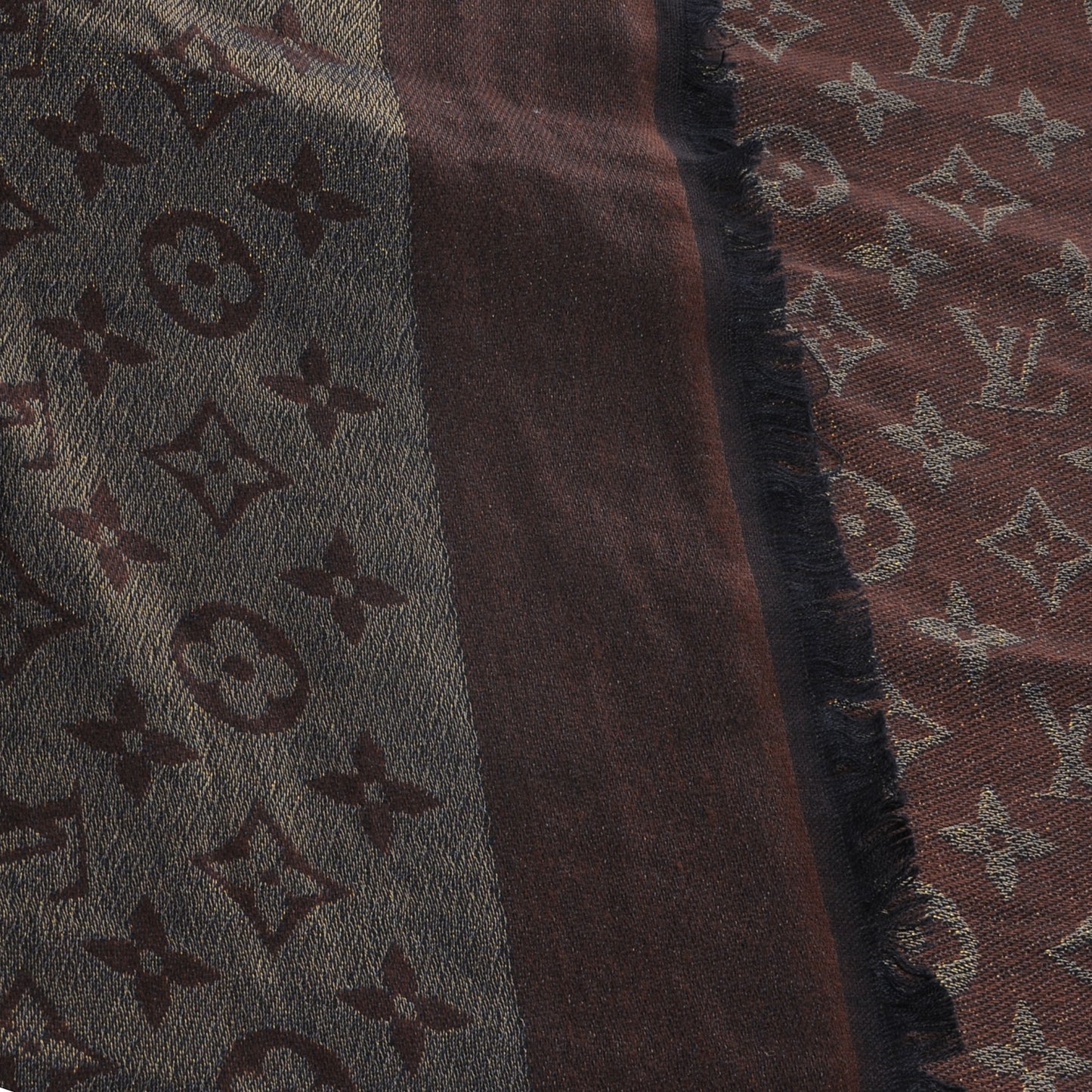 Silk Lurex Wool Monogram Shine Shawl Amarante