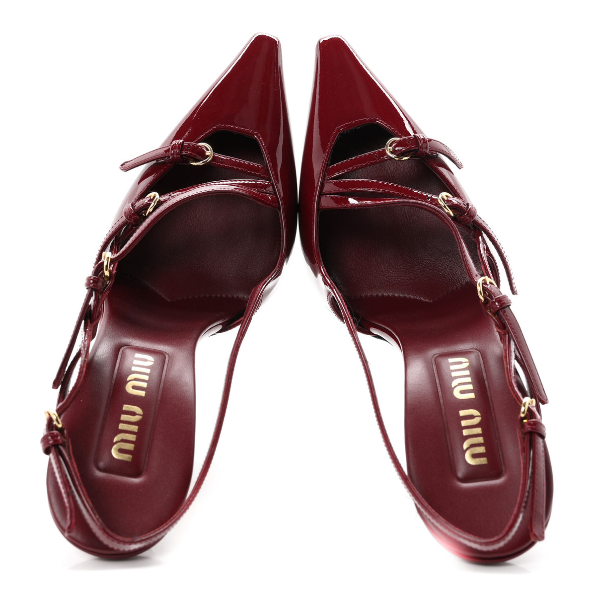 Vernice Buckle Slingback Pumps 37.5 Porpora
