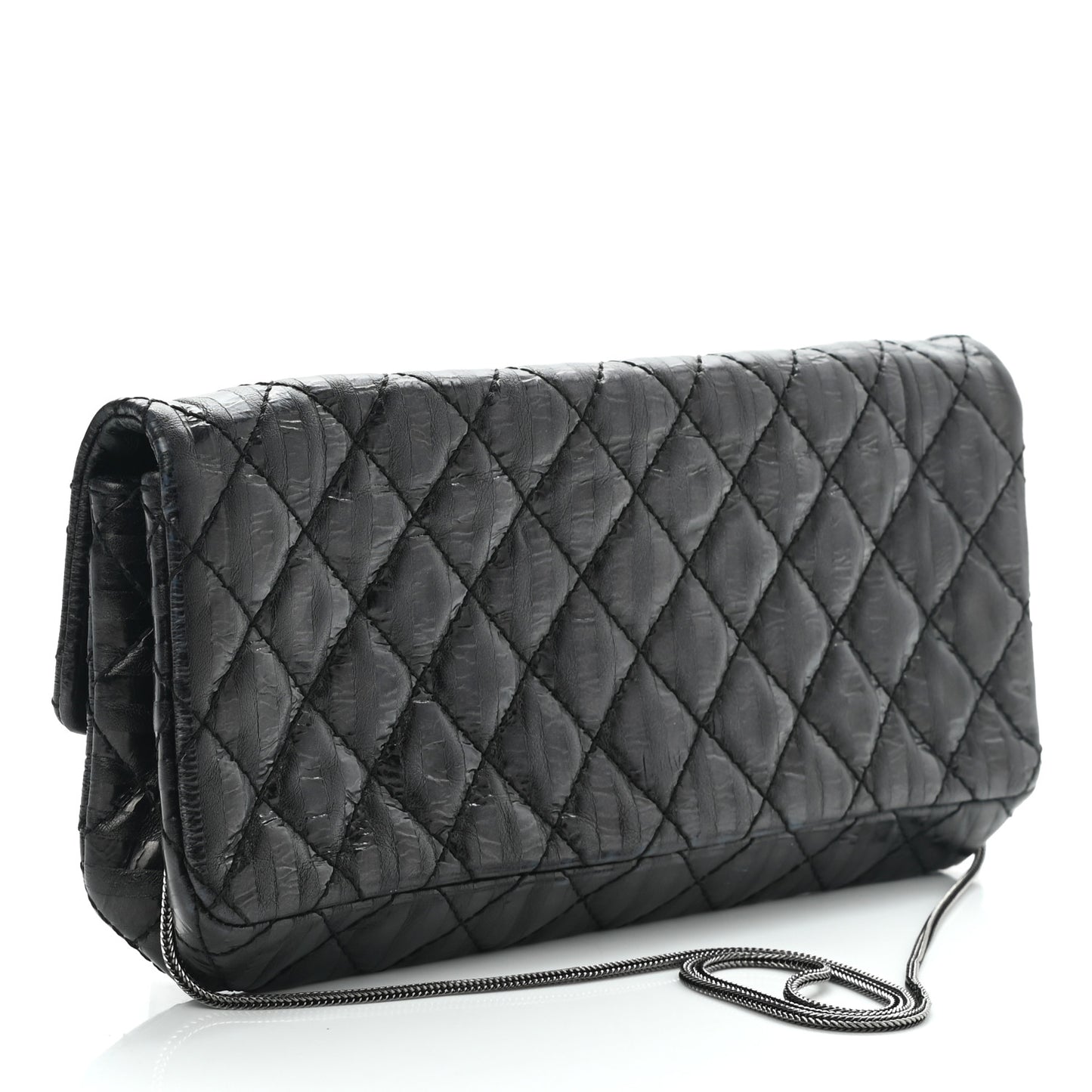 Metallic Calfskin Striped 2.55 Reissue Flap Black