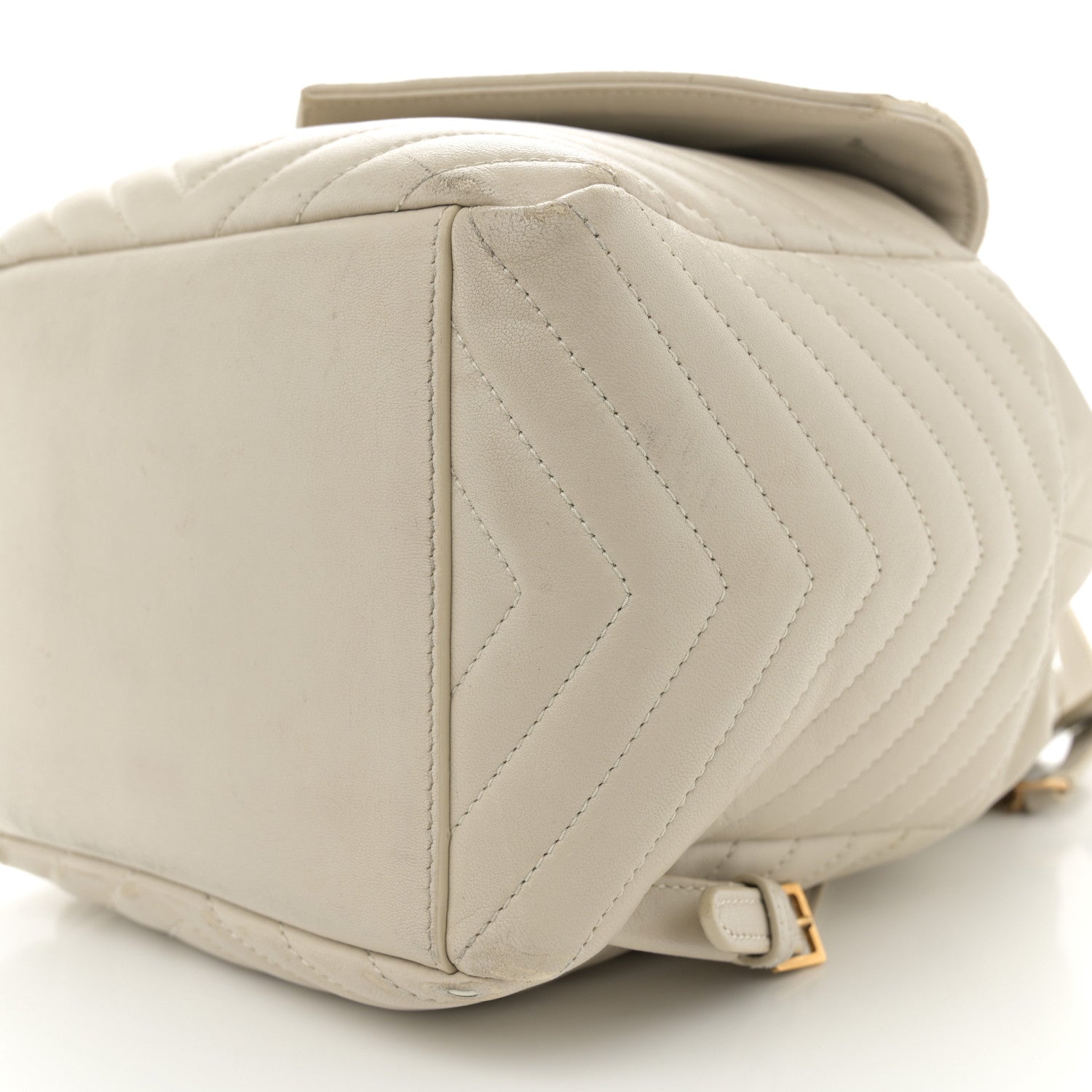 Saint Laurent Lambskin Matelasse Monogram Joe Backpack Cream 10 of 19