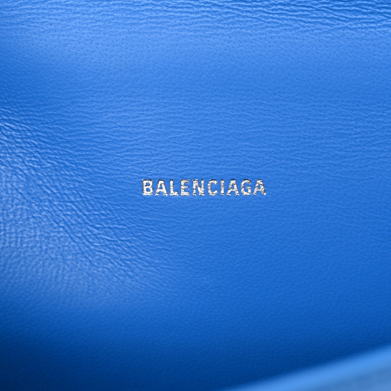 Balenciaga Shiny Box Calfskin Tonal B Hourglass Top Handle Bag XS Screen Blue 6 of 14