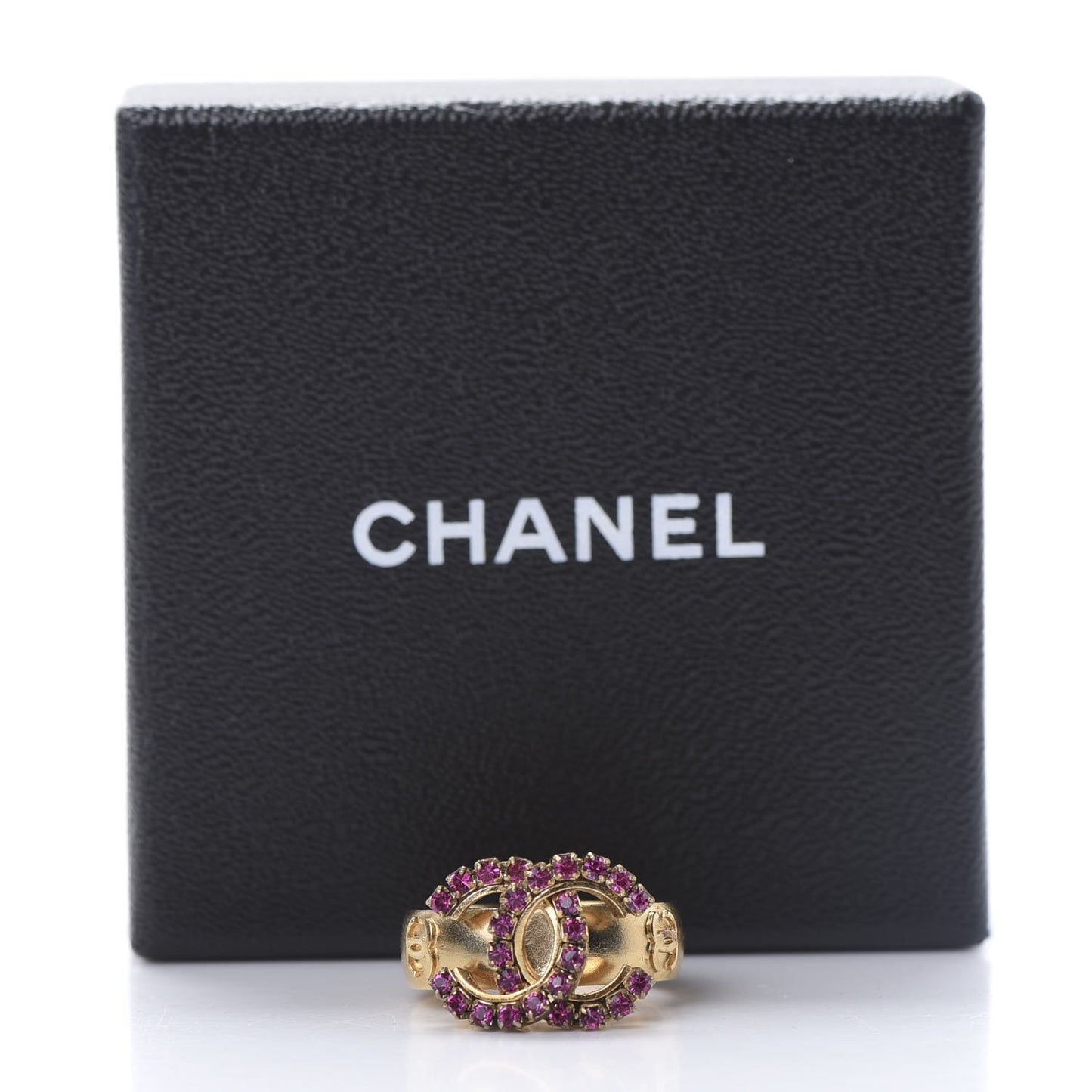 Crystal CC Ring 7 Gold Pink