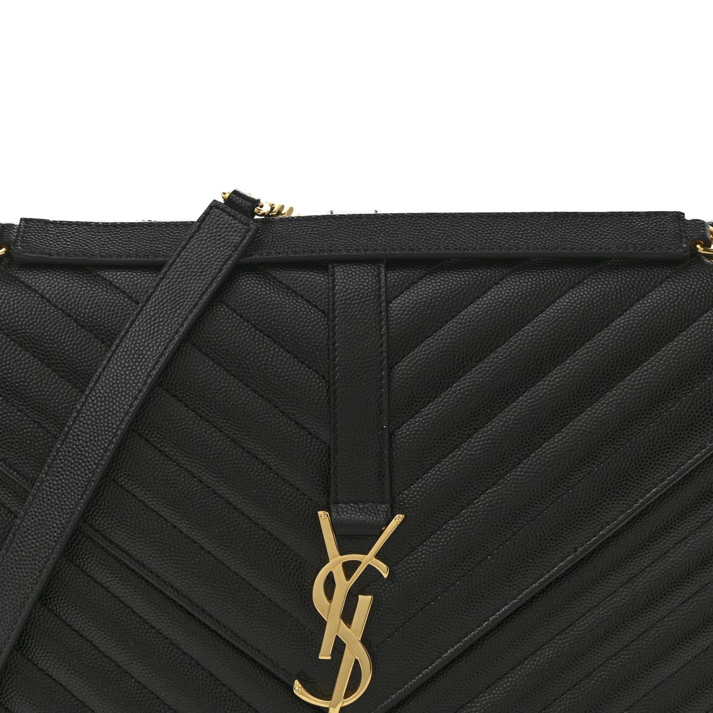 Grain De Poudre Matelasse Chevron Large Monogram Satchel Black