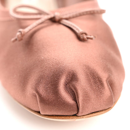 Miu Miu Satin Logo Ballerina Flats 39.5 Cacao 9 of 11