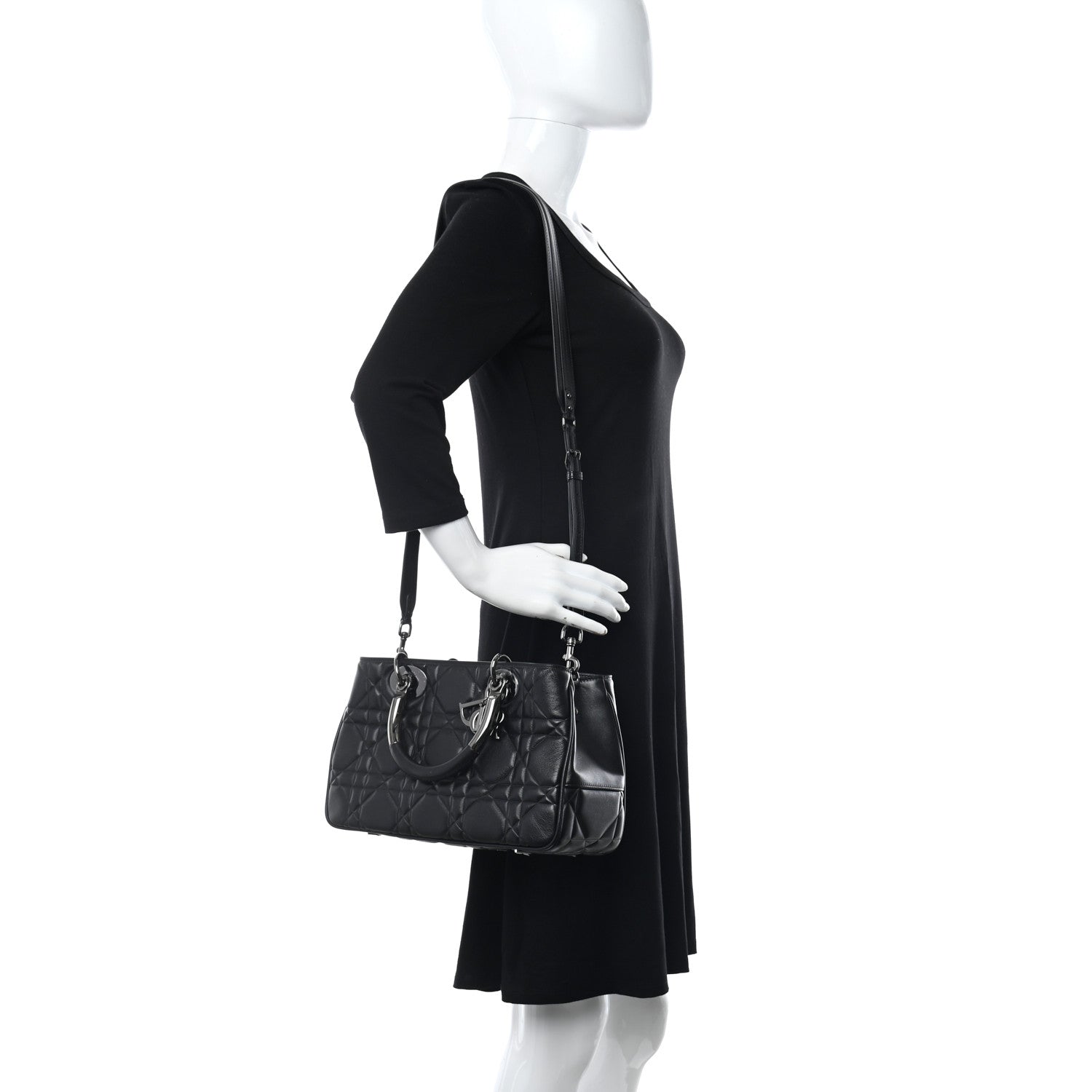 Christian Dior Lambskin Cannage The Lady 95.22 Black 2 of 10