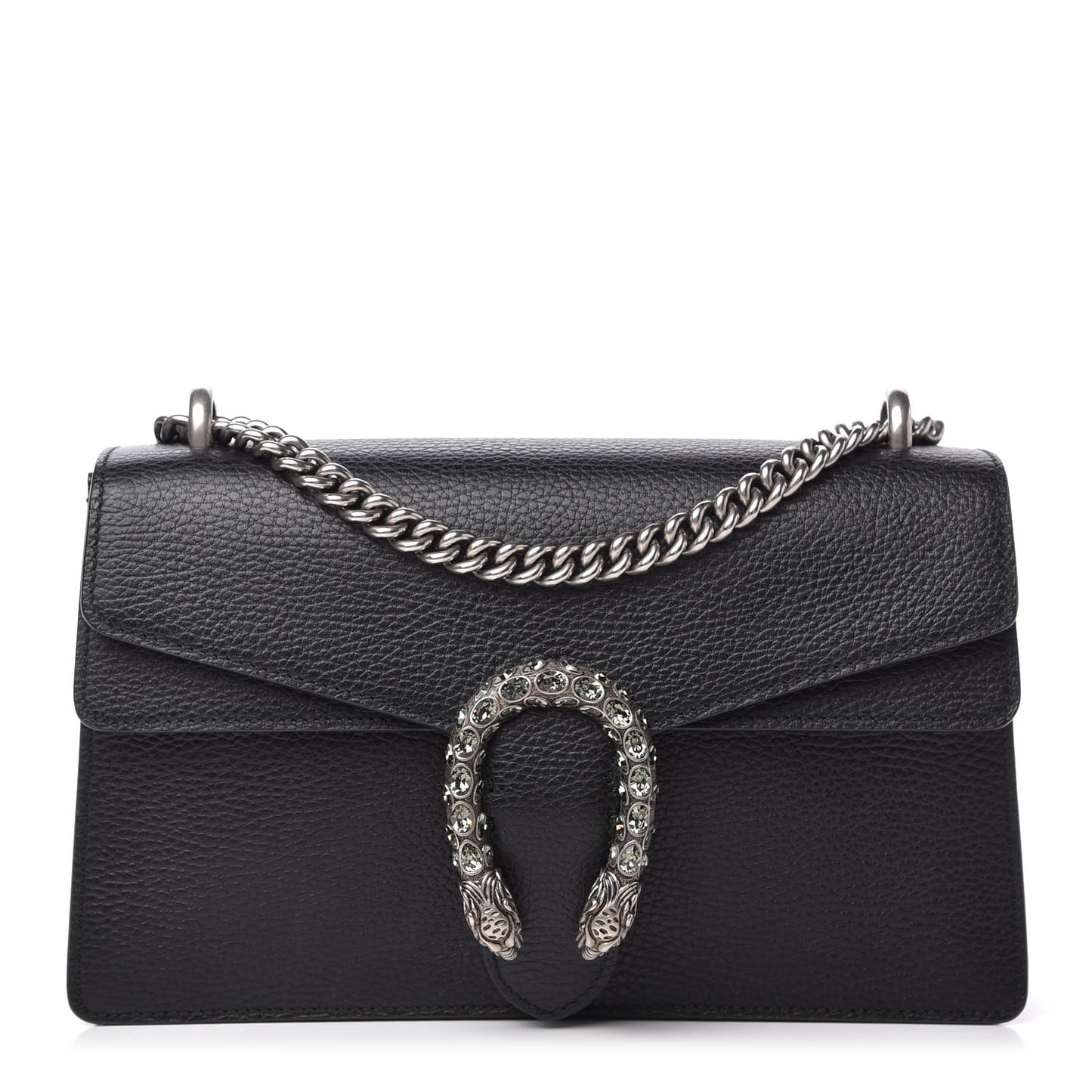 Pebbled Calfskin Small Dionysus Shoulder Bag Black