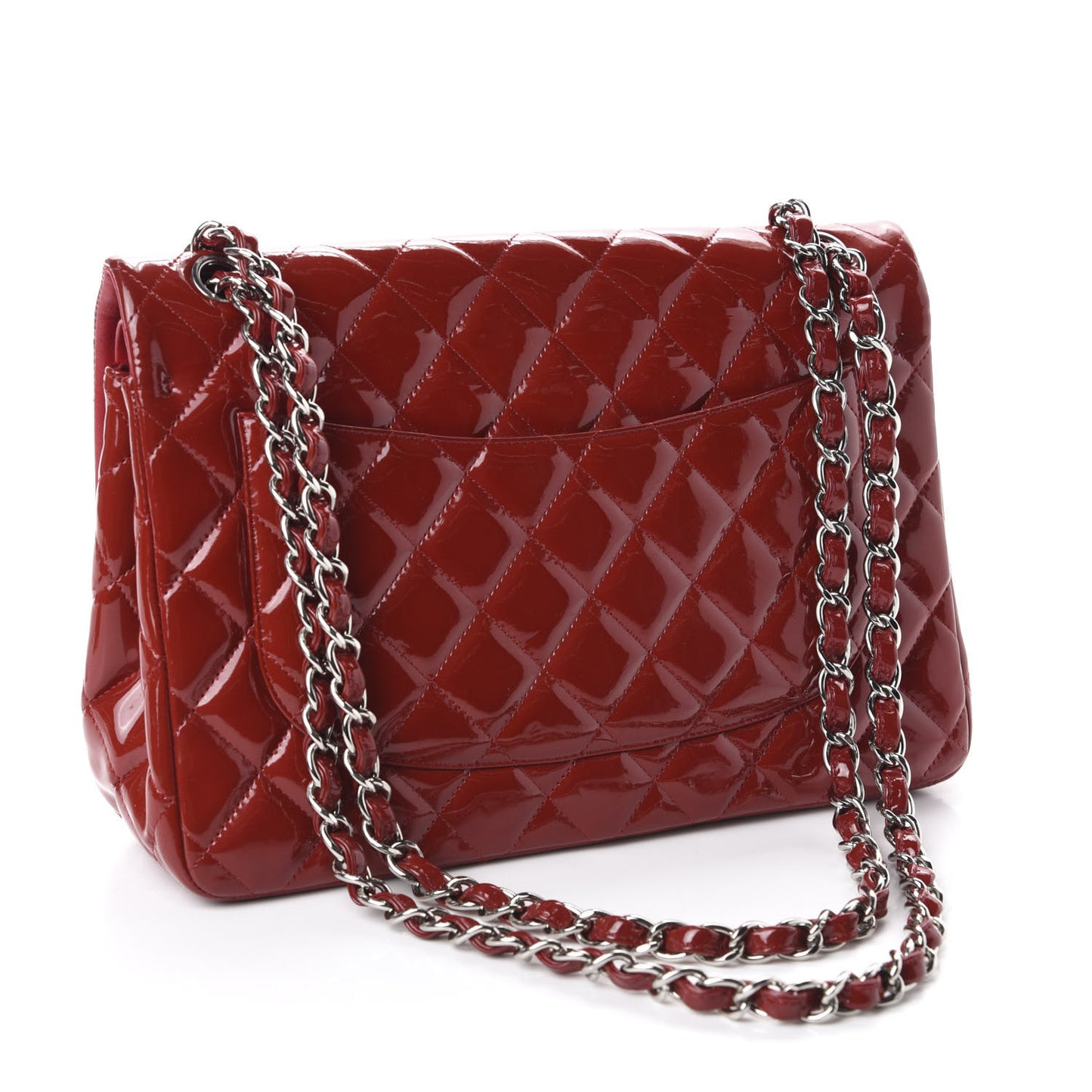 Patent Quilted Jumbo Double Flap Red
