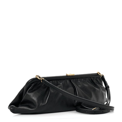 Balenciaga Grained Calfskin Logo XL Cloud Clutch Black 2 of 7